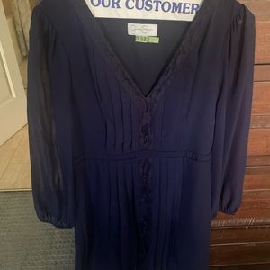 Jessica Simpson Navy Blue Pleated Dress